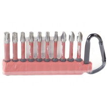 Milwaukee Zestaw bitów SHOCKWAVE™ IMPACT DUTY z karabińczykiem (10 szt.) 4932480