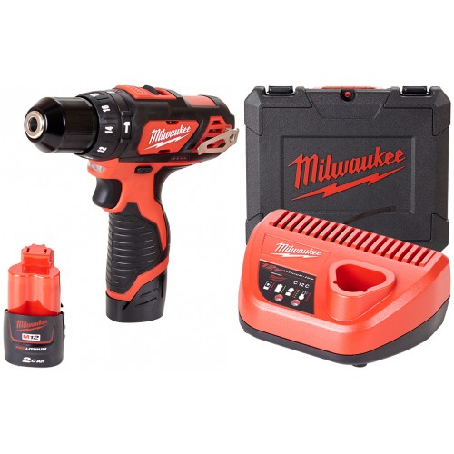 Milwaukee M12 BPD-202C Akumulatorowa wiertarka udarowa (12V/2x2,0Ah) 4933441940