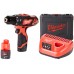Milwaukee M12 BPD-202C Akumulatorowa wiertarka udarowa (12V/2x2,0Ah) 4933441940