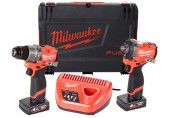 Milwaukee M12 FUEL Zestaw startowy M12FPP2X2-402X: M12 FPD2-0 + FCIWF12G3 (2x 4,0Ah)