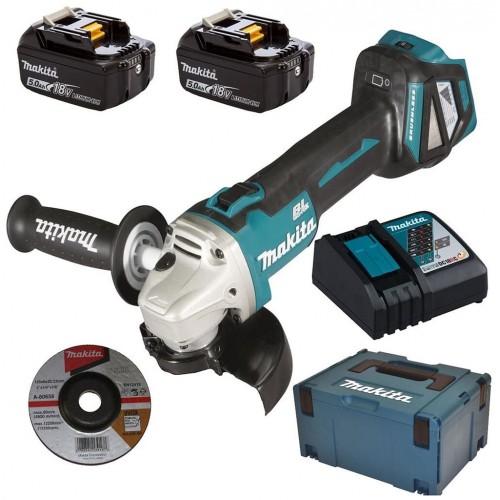 Makita DGA511RTJ Aku Szlifierka kątowa 125mm Li-ion LXT (2x5,0Ah/18V) Makpac