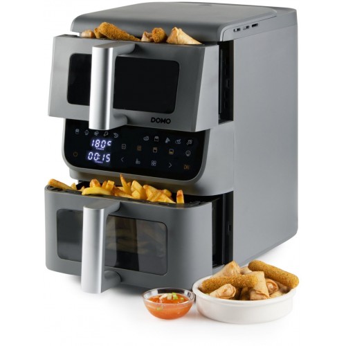 DOMO Pionowa podwójna frytkownica beztłuszczowa 3,5+6,5 l DO550FR