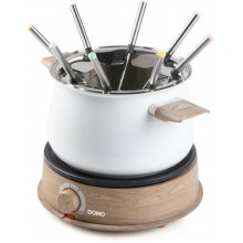 DOMO Fondue - biały/drewniany DO736F