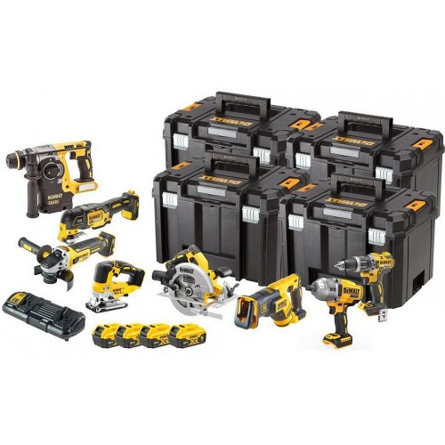 DeWALT DCK865P4T Aku-Kombo Zestaw narzędzi 8 rodzajów narzędzi, 18V XR 4 x 5Ah TSTAK