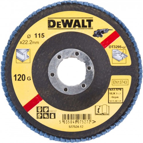 DeWALT DT3293 Ściernica Listkowa 115x22,2mm Gr.60 Płaska DeWALT DT3293 Ściernica Listkowa 115x22,2mm Gr.60 Płaska