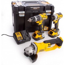 DeWALT DCK383P2T Zestaw Combo DCD796 + DCF887 + DCG412, 18V XR 2x5,0AH, TSTAK