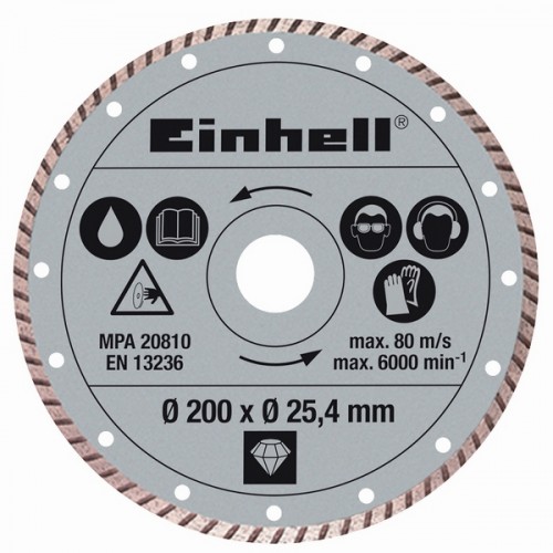EINHELL Tarcza diamentowa TURBO 200x25,4 mm do cięcia TPR 200/2, RT-SC 560 U 4301175