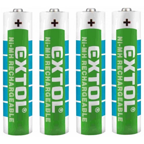 EXTOL ENERGY Akumulatorki, baterie, 4szt, AAA (HR03), 1,2V, 1000mAh, NiMh, 42060