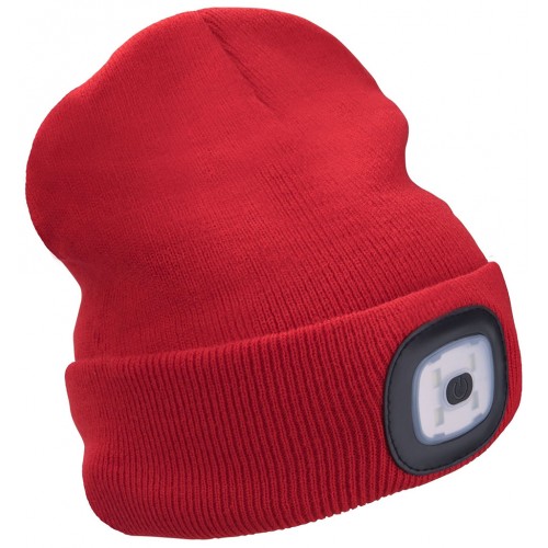 EXTOL LIGHT Czapka latarką czołową 45lm,ładowalna,USB,czerwona,rozmiar uniwersalny 43198