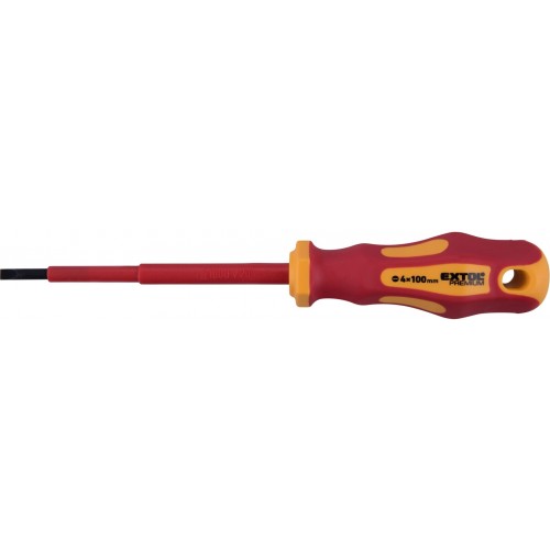 EXTOL PREMIUM wkrętak, śrubokręt, (-) 4x100mm, VDE, CrV 53074 EXTOL PREMIUM wkrętak, śrubokręt, (-) 4x100mm, VDE, CrV 53074