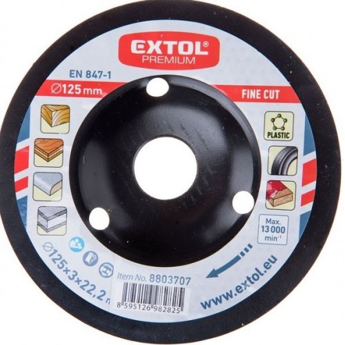 EXTOL PREMIUM Tarcza raszpel do drewna, 125x3x22,2mm, drobny 8803707