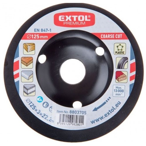EXTOL PREMIUM Tarcza raszpel do drewna, 125x3x22,2mm, gruby 8803705