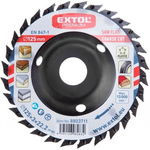 EXTOL PREMIUM Tarcza raszpel do drewna, 125x3x22,2mm, zgrubnie 8803711