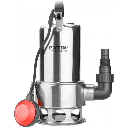 EXTOL PREMIUM Zatapialna pompa ściekowa, korpus ze stali nierdzewnej, 1100W, 1600l/h, kabe