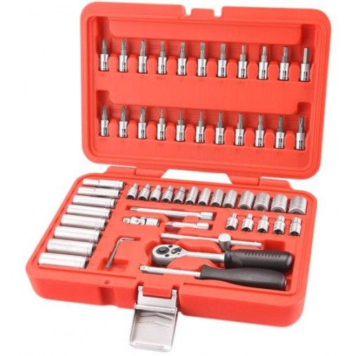 EXTOL PREMIUM Zestaw kluczy nasadowych i bitów, 57szt, CrV, 1/4" 8818101