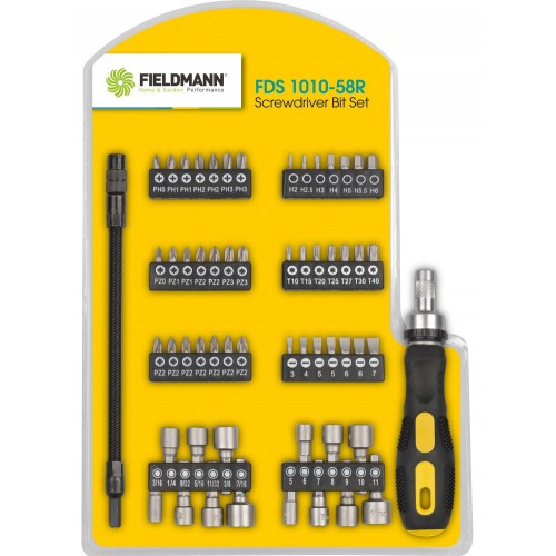 FIELDMANN FDS 1010-58R Zestaw wkrętak z bitami 58 el.50001184 FIELDMANN FDS 1010-58R Zestaw wkrętak z bitami 58 el.50001184