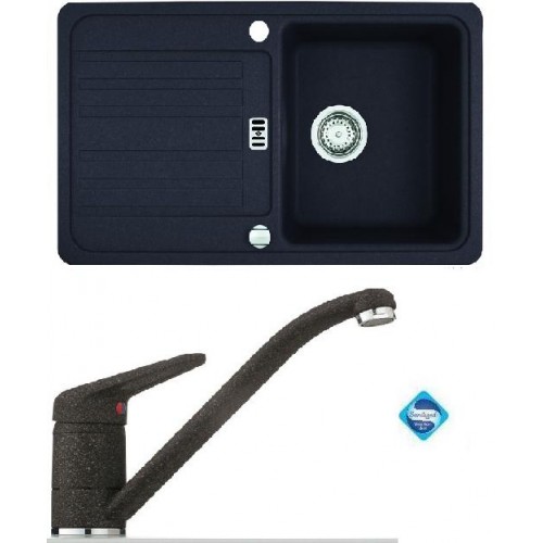 Franke SET G19 Zlewozmywak EFG 614-78 onyx + bateria FC 9541.071, 114.0252.891