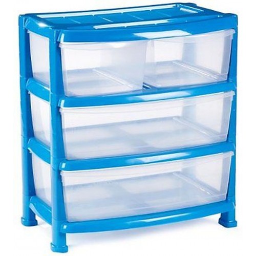 HEIDRUN Regał z trzema szerokimi szufladami, 0,5 x 55 x 40 cm, przeźroczysty niebieski 152 HEIDRUN Regał z trzema szerokimi szufladami, 0,5 x 55 x 40 cm, przeźroczysty niebieski 152