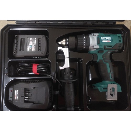 EXTOL INDUSTRIAL Wiertarko-wkrętarka akumulatorowa SHARE20V, 20 V Li-ion, 2000 mAh 8791800