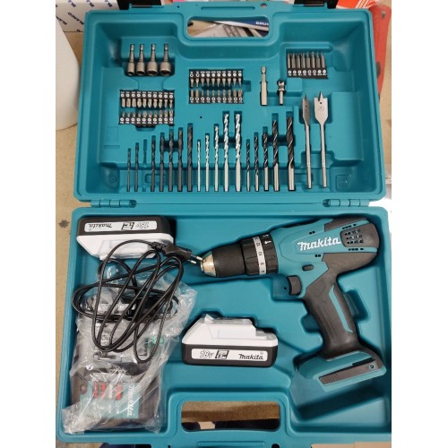 Makita HP457DWE10 Aku wiertarko-wkrętarka udarowa Li-ion 18V/1,5Ah G, akcesoriów