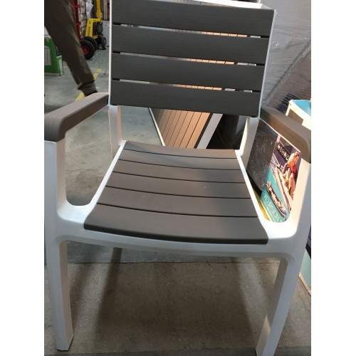 PRZECENA!!!KETER HARMONY Krzesło z podłokietnikami,58x58 x86 cm, biały/cappuccino 17201284