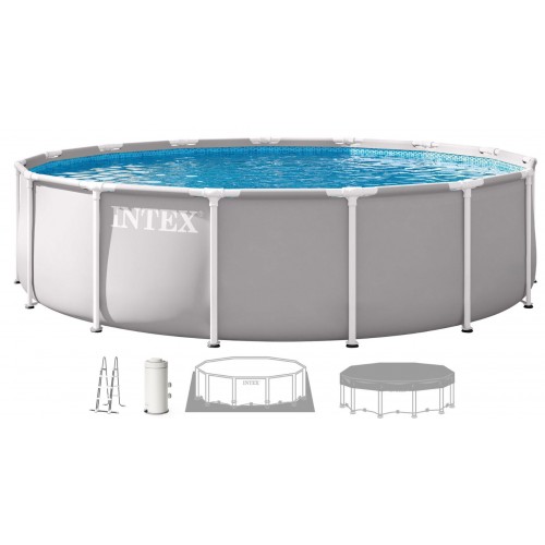 INTEX PRISM FRAME Okrągły basen 427 × 107 cm z filtrem kartuszowym 220–240V 26720ND INTEX PRISM FRAME Okrągły basen 427 × 107 cm z filtrem kartuszowym 220–240V 26720ND