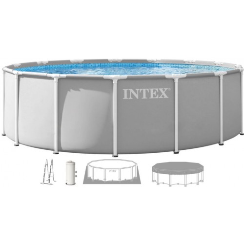 INTEX PRISM FRAME Okrągły basen 457 × 122 cm z filtrem kartuszowym 220–240V 26726ND INTEX PRISM FRAME Okrągły basen 457 × 122 cm z filtrem kartuszowym 220–240V 26726ND