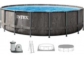 INTEX GREYWOOD PRISM FRAME Okrągły basen 549 × 122 cm z filtrem kartuszowym 12V 26744GN