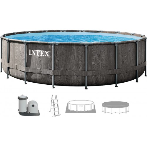 INTEX GREYWOOD PRISM FRAME Okrągły basen 549 × 122 cm z filtrem kartuszowym 12V 26744GN INTEX GREYWOOD PRISM FRAME Okrągły basen 549 × 122 cm z filtrem kartuszowym 12V 26744GN