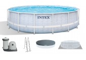 INTEX CHEVRON PRISM FRAME Okrągły basen 488×122 cm z filtrem kartuszowym 220–240V 26746NP