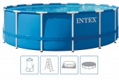 INTEX METAL FRAME Basen 457 x 122 cm z pompą filtrującą 12 V 28242GN