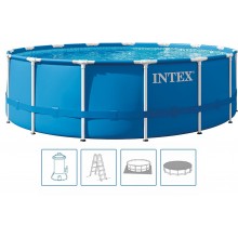 INTEX METAL FRAME Basen 457 x 122 cm z pompą filtrującą 12 V 28242GN