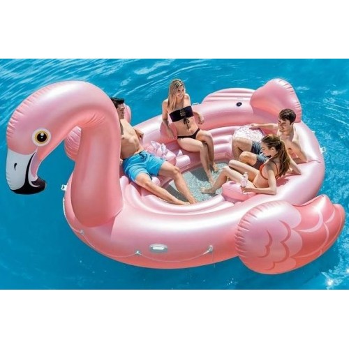 INTEX FLAMINGO PARTY ISLAND Dmuchany Materac Basenowy 422 × 373 × 185 cm 57267EU