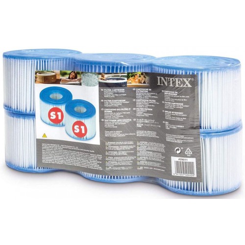 INTEX Whirlpool Wkład filtrujący typ S1 do basenów z hydromasażem 29011 (6 szt)