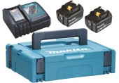 Makita 197624-2 Zestaw akumulatorów 18V 2x5,0Ah + DC18RC + Makpac