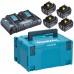 Makita 197626-8 akumulator 4xBL1850B + DC18RD + podwójna ładowarka Makpac 3