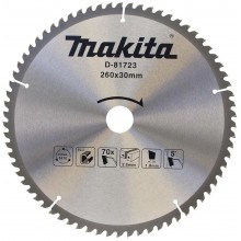 Makita D-81723 Tarcza pilarska TCT do aluminium 260 × 30 mm 70 Z =old D-73003