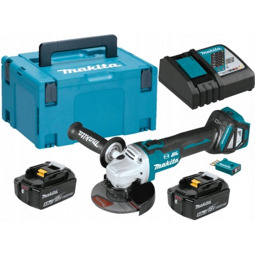 Makita DGA514RTJU Akum. szlifierka kątowa LXT 125mm, Li-ion (2x5,0Ah(18V) Makpac