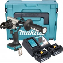 Makita DHP492RTJ Akum. wiertarko-wkrętarka udarowa Li-ion LXT 18V, 2x 5,0 Ah, Makpac