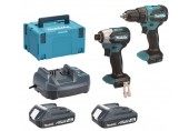 Makita DLX2577V01 Zestaw akumulatorowy DDF490+DTD158 Li-Ion LXT (2×2,0 Ah/18V), Makpac