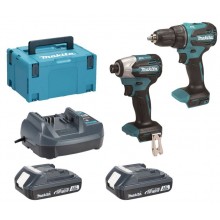 Makita DLX2577V01 Zestaw akumulatorowy DDF490+DTD158 Li-Ion LXT (2×2,0 Ah/18V), Makpac