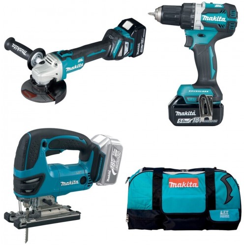 Makita DLX3152TX1 Zestaw combo DDF484Z+DGA511Z+DJV180Z Li-ion LXT 18V/5,0Ah+ Torba