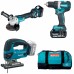 Makita DLX3152TX1 Zestaw combo DDF484Z+DGA511Z+DJV180Z Li-ion LXT 18V/5,0Ah+ Torba