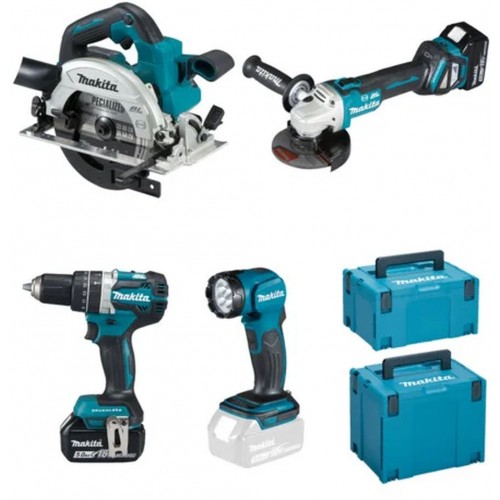 Makita DLX4154TJ Aku zestaw narzędzi DHP484+DGA513+DHS661+DML815+(2x18V/2x5,0Ah)