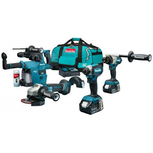 Makita DLX4155TX1 Combo Zestaw DGA504 + DDF486 + DTD153 + DHR243 + (18V/2x5,0Ah) Torba