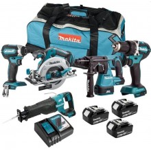 Makita DLX5032T Zestaw aku 18V DDF484, DTD153, DHS680, DJR187, DHR242, DC18RC, 3 x BL1850B
