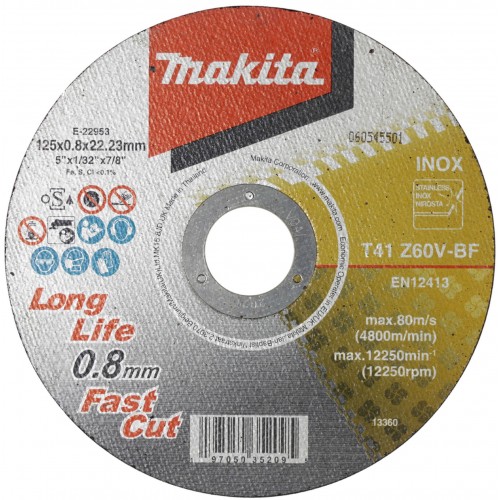 Makita E-22953 Tarcza tnąca 125 x 0,8 x 22,23 mm, Z60U Makita E-22953 Tarcza tnąca 125 x 0,8 x 22,23 mm, Z60U