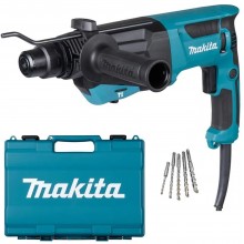 Makita HR2670X3 Młotowiertarka kombinowana z akcesoriami SDS-Plus (800W/3,0J)+Walizka
