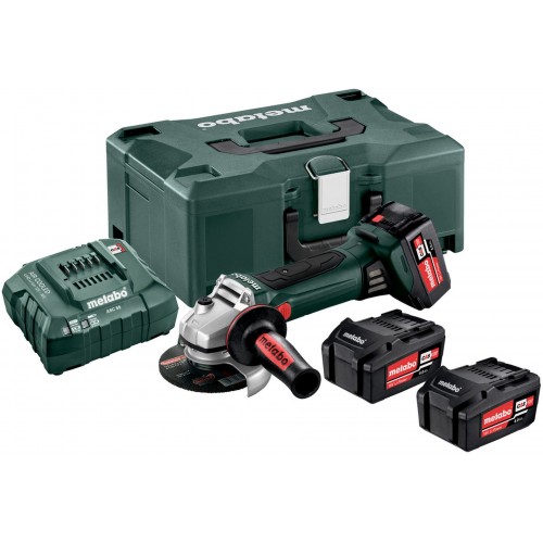 METABO W 18 LTX 125 QUICK Szlifierka kątowa 18V 3 x 4 Ah LI-ION, ładowarka ASC 55, plastik