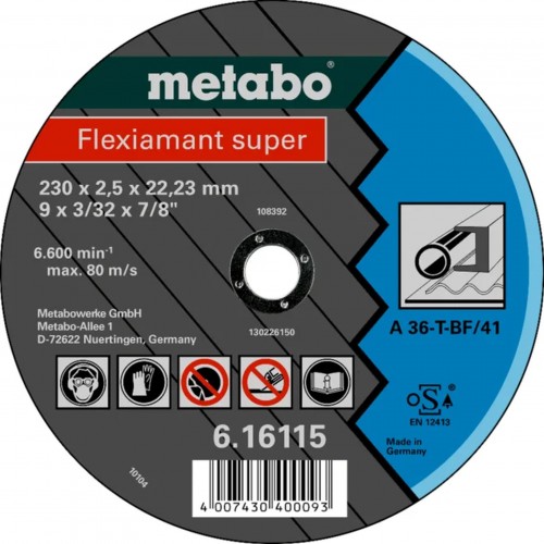 Metabo Flexiamant super 230x2,5x22,23 stal, TF 41 616115000 Metabo Flexiamant super 230x2,5x22,23 stal, TF 41 616115000